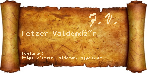 Fetzer Valdemár névjegykártya
